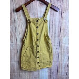 Entro Denim Jumper Dress with Pockets Mustard Yellow Size S